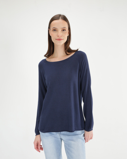 Krótki granatowy sweter